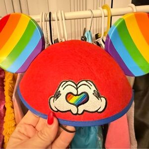 Disney Rainbow Mickey Ears Hat - Red and Rainbow
